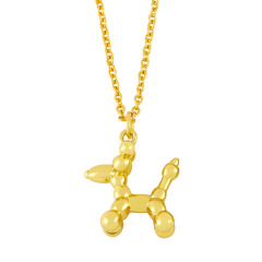 NZ1227 NEW 18K gold plated brass cz diamond pave lucky balloon puppy dog Charm Pendant Necklaces