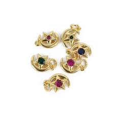 CZ8446 Chic mini minimalist gold plated micro pave cz starfish fish crescent moon and star celestial charms pendants CZ8446 Chic mini minimalist gold plated micro pave cz starfish fish crescent moon and star celestial charms pendants