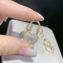 CZ7832 New CZ Micro Gold/Rose gold/Gunmetal/Silver Plated Diamond Lock Shape Clasps