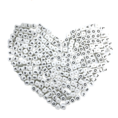 SB6284 High Quality Kids Children Silicone Cube Alphabet/ Letter Initial Box Teething Beads