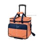insulated trolley picnic cooler bag with wheels for wine and food