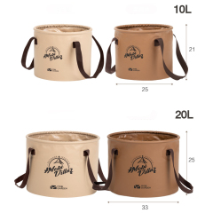 outdoor collapsible soft leakproof thicken PVC bucket storage carrier bag for camping beach fishing customized logo