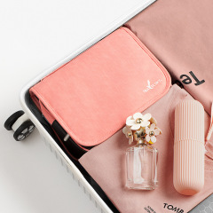 BSCI factory custom Premium  cosmetics makeup pink PU travel toiletry women's cosmetic bag