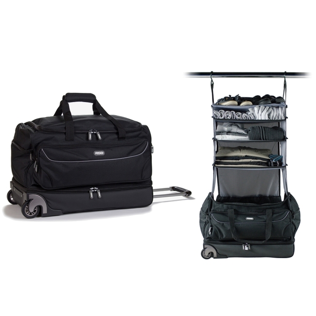 2 in 1 hanging garment duffel bag suit business wheeled travel Trolley Bag with Garment Rack