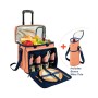 insulated trolley picnic cooler bag with wheels for wine and food