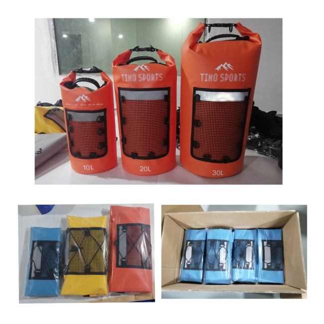 Custom Logo 500D Tarpaulin PVC Waterproof backpack dry bag waterproof sport backpack TPU Ocean pack with mesh pocket