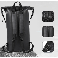Factory Customized Men Black TPU Waterproof Backpack for Outdoor Sports Diving Fishing Travel Durable Dry Hiking Backpack