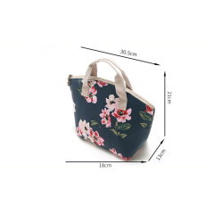 custom sublimation flower waterproof portable women tote bag with Insulated lunch BAG