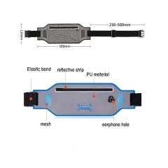 Custom Logo Colorful Shockproof Cheap Outdoor Sport elastic Running Belt Waist Bag for mobile treadmill running belt