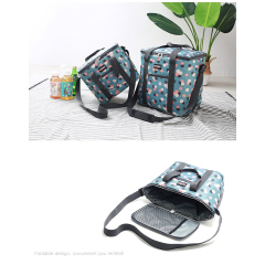 Printing Lunch Bags Oxford Cloth EPVA Insulated Zip Cooler Bag with adjustable shoulder strap