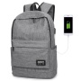 Simple Design plain usb charging backpack with laptop sleeve