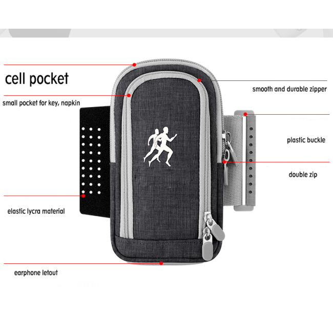 custom Sweatproof sports running arm Wrist bags exercise gym Armband phone holder pouch