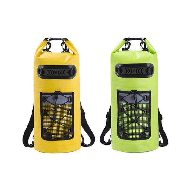 Custom Logo 500D Tarpaulin PVC Waterproof backpack dry bag waterproof sport backpack TPU Ocean pack with mesh pocket