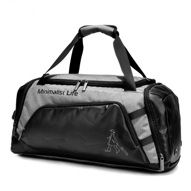 customizable logo waterproof convertible duffels backpack bag leather luxury weekend bag canvas duffle