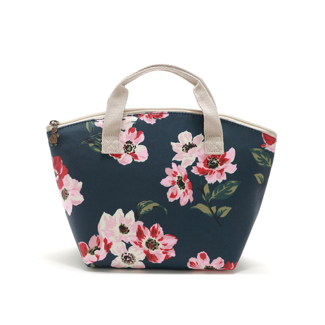 custom sublimation flower waterproof portable women tote bag with Insulated lunch BAG