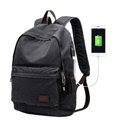 15.6 vintage canvas usb charging laptop  backpack