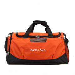 Custom logo waterproof Fitness duffel bag football basketball sports gym bag with bottle holder wet pocket shoes compartment