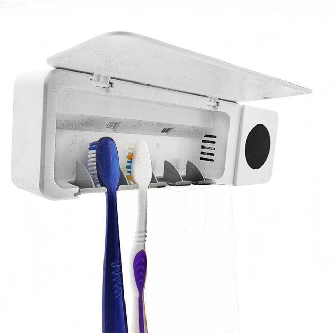 Ventilated toothbrush disinfection box