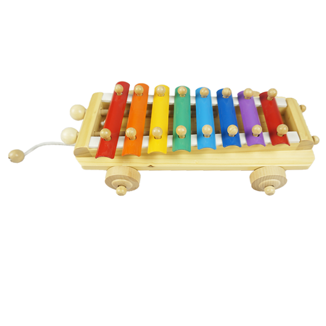 High-Quality Wooden Music Car Children Like Music Pulled Wooden Music Toy