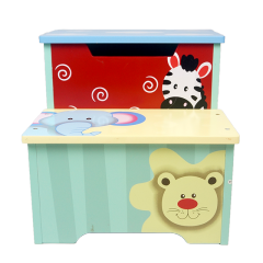 Gabinete de almacenamiento de juguetes de madera para niños con patrón de dibujos animados de alta calidad