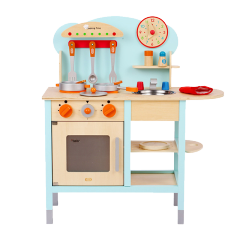 Juguete de cocina de muñeca de madera XL10180 con accesorios de cocina para niños y niños