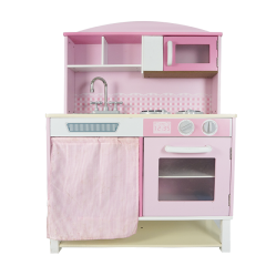 Precioso juguete de cocina de madera rosa