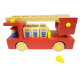 Camión de bomberos de madera, modelo de camión de bomberos simulado, camión de bomberos de marca, juguetes educativos para niños