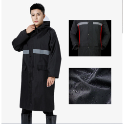Women Men Black Rainjacket Waterproof Long Raincoat