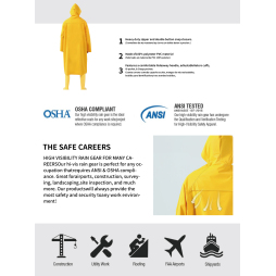 Waterproof Rain Coat Men Women Rain Jacket Yellow Raincoat