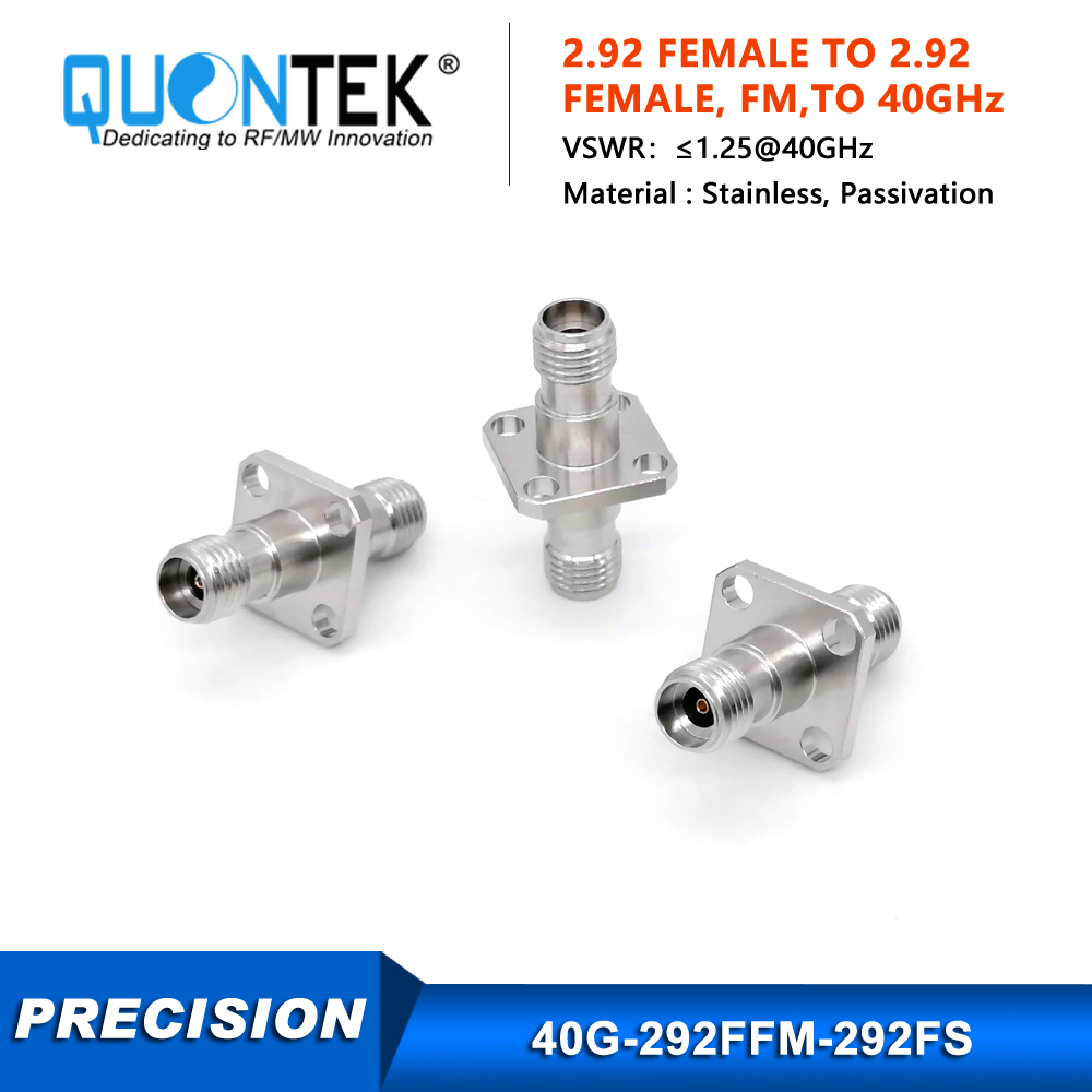 Precision adapter,2.92mm female to 2.92m female,Flange mounted,40GHz