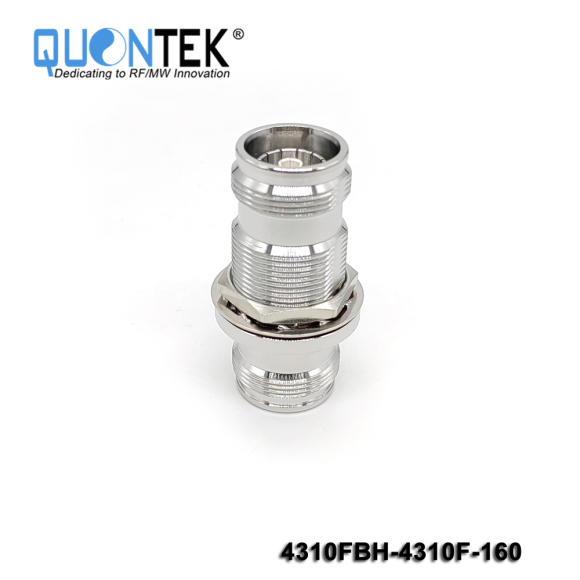 Low PIM adapter,4.3-10 female to 4.3-10 female,Bulkhead mounted
