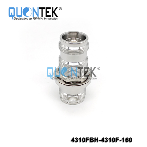 Low PIM adapter,4.3-10 female to 4.3-10 female,Bulkhead mounted