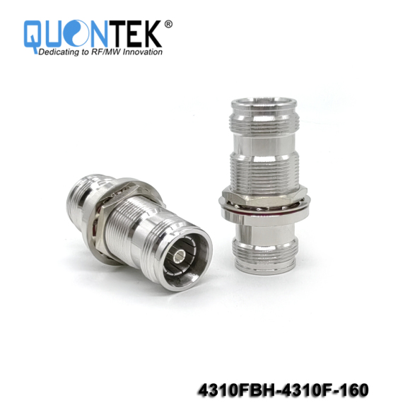 Low PIM adapter,4.3-10 female to 4.3-10 female,Bulkhead mounted