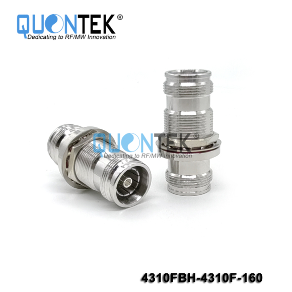Low PIM adapter,4.3-10 female to 4.3-10 female,Bulkhead mounted