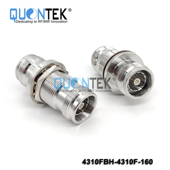 Low PIM adapter,4.3-10 female to 4.3-10 female,Bulkhead mounted