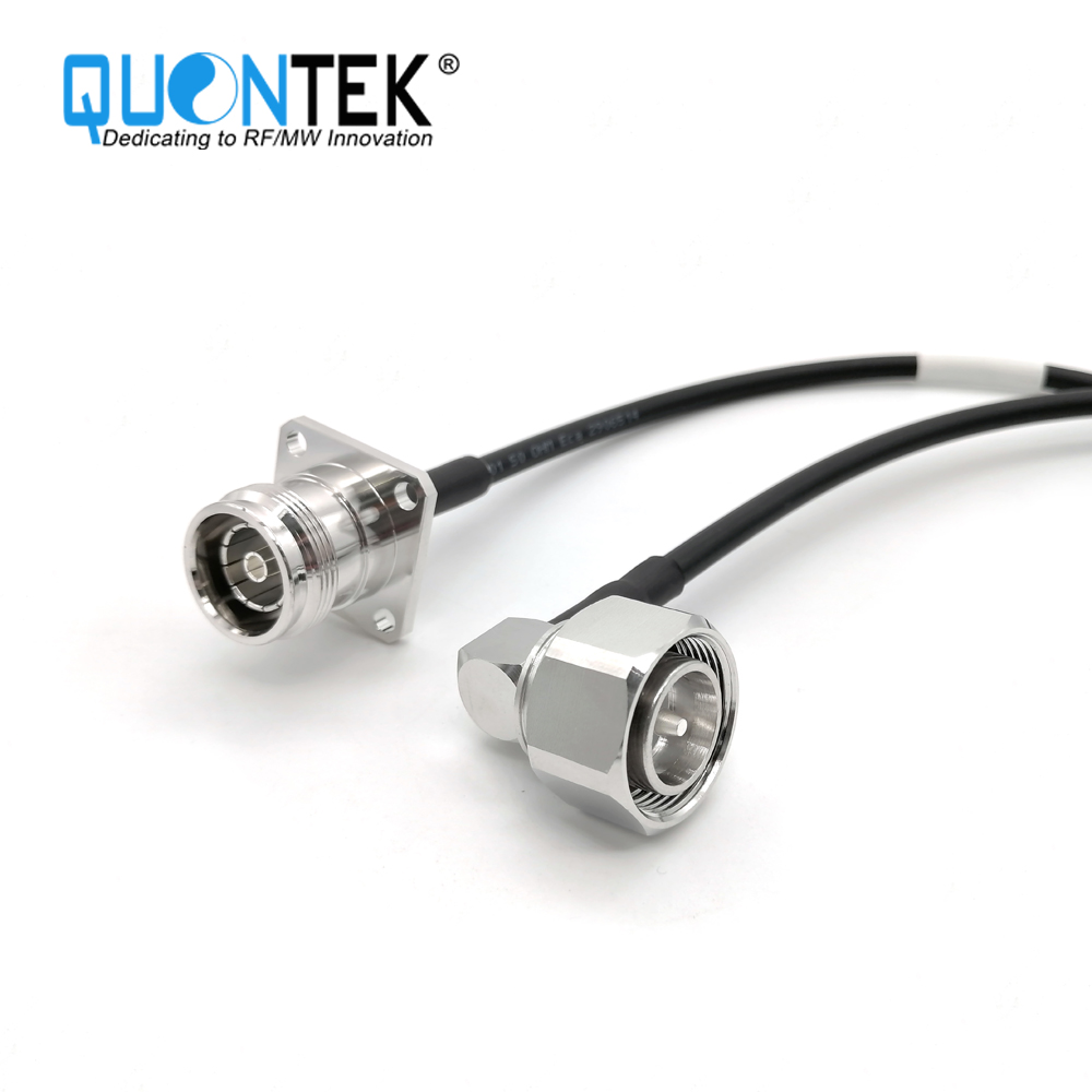 4.3-10 R/A Male to 4.3-10 Female flange mounted with SPUMA195FR cable,L=320mm