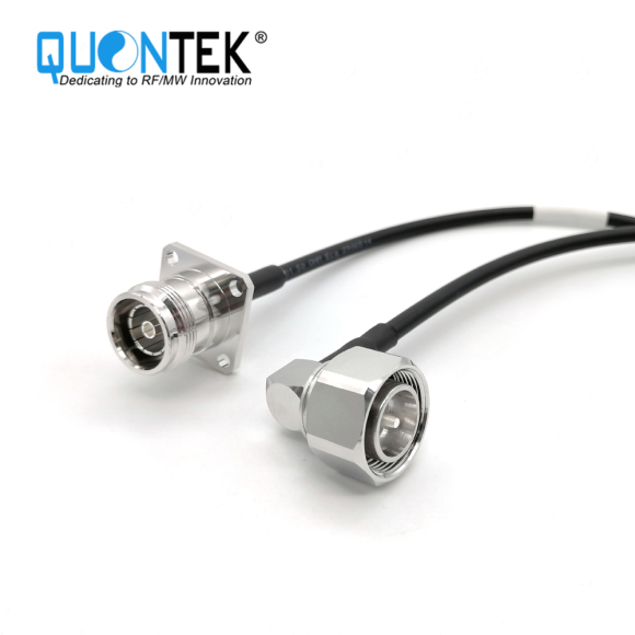 4.3-10 R/A Male to 4.3-10 Female flange mounted with SPUMA195FR cable,L=320mm