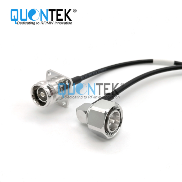 4.3-10 R/A Male to 4.3-10 Female flange mounted with SPUMA195FR cable,L=320mm