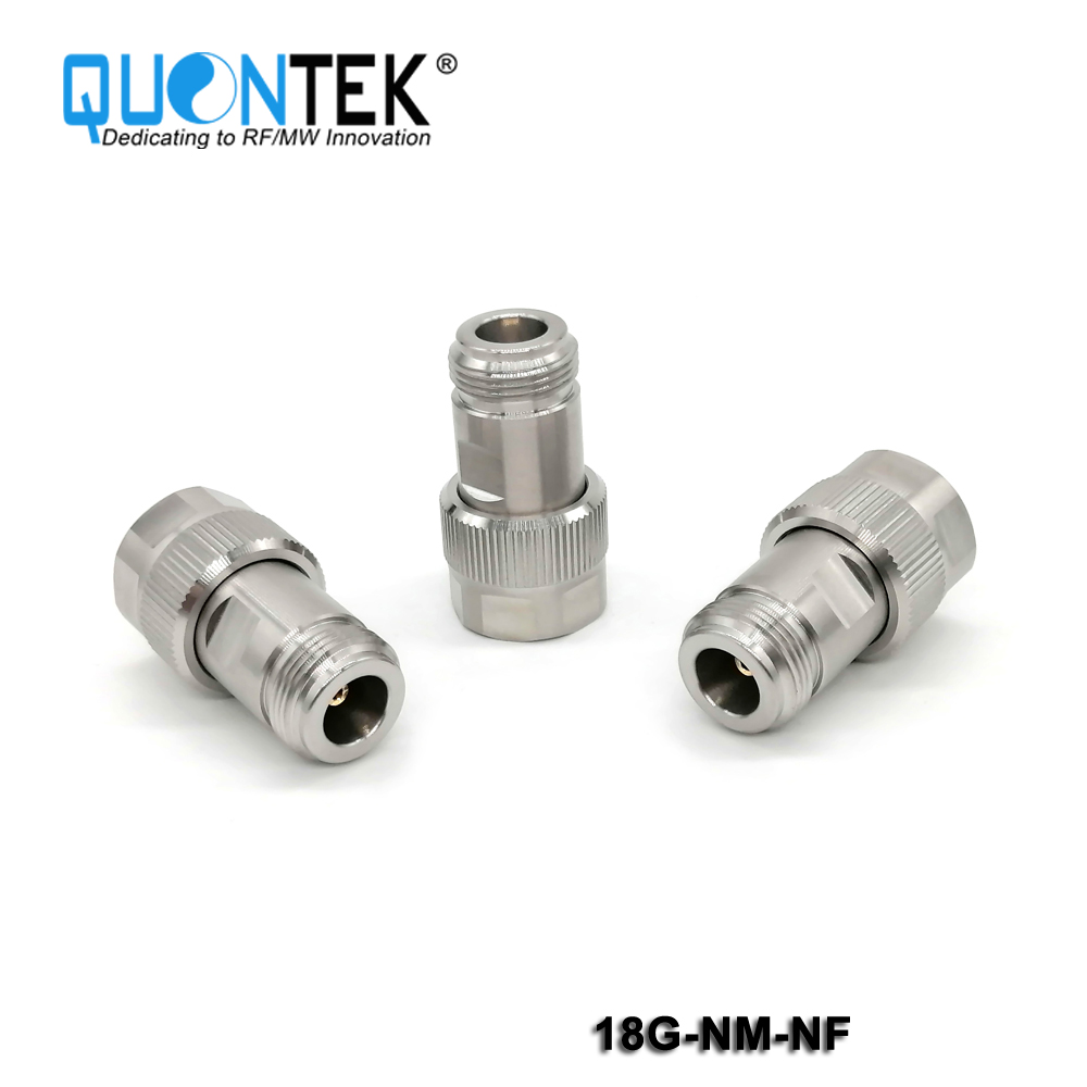 Precision adapter,N male to N female,18GHz,Stainless steel