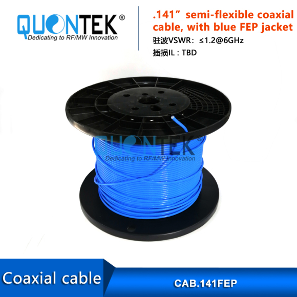 Semi-flexible .141 Coax Cable Single Shielded with FEP Jacket Semi-flexible .141 Coax Cable Single Shielded with FEP Jacket