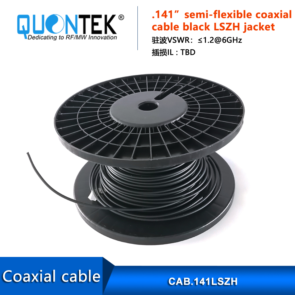 Semi-flexible .141 Coax Cable Single Shielded with LZSH Jacket