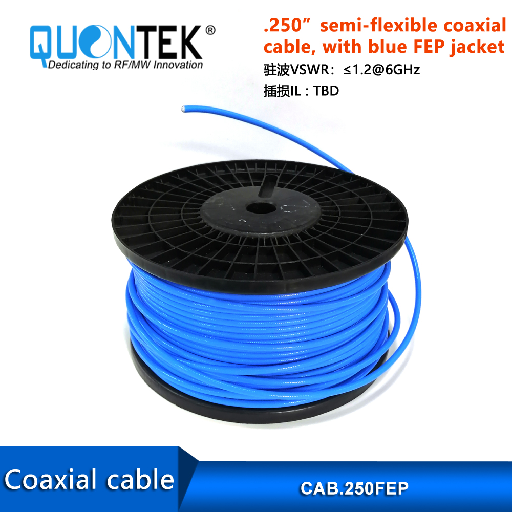 Semi-flexible .250 Coax Cable Single Shielded with FEP Jacket