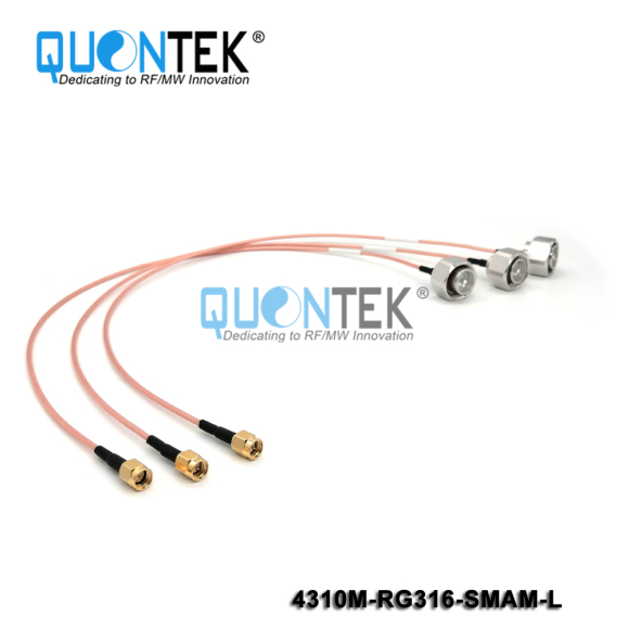 Cable Assembly,4.3-10 male to SMA male with RG316 cable