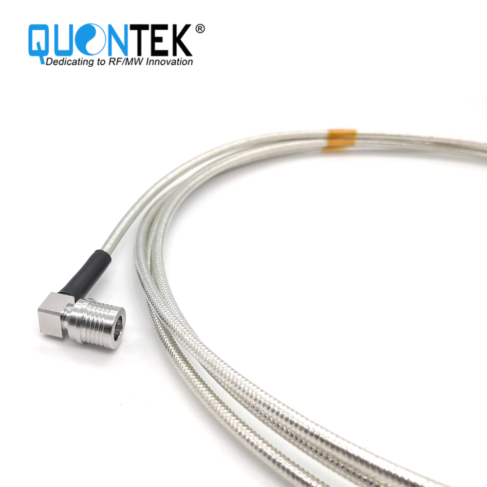 Cable Assembly,4.3-10 female Flange mounted to QMA R/A male with .141"cable