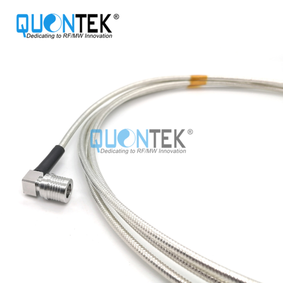 Cable Assembly,4.3-10 female Flange mounted to QMA R/A male with .141"cable