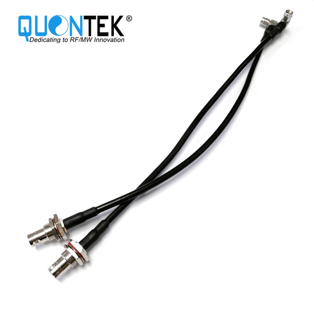 Standard Cable assembly,BNC female bulkhead mounted to SMA R/A Male