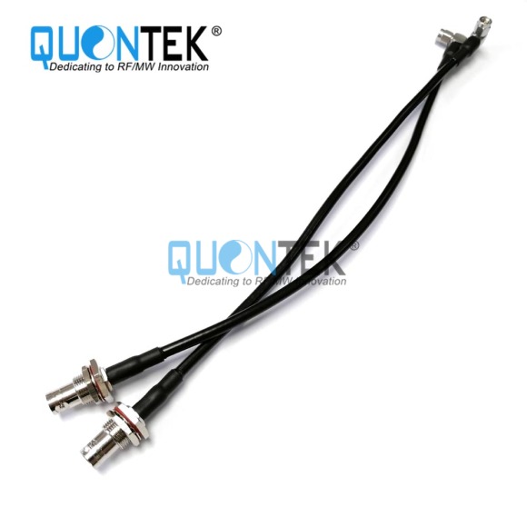 Standard Cable assembly,BNC female bulkhead mounted to SMA R/A Male