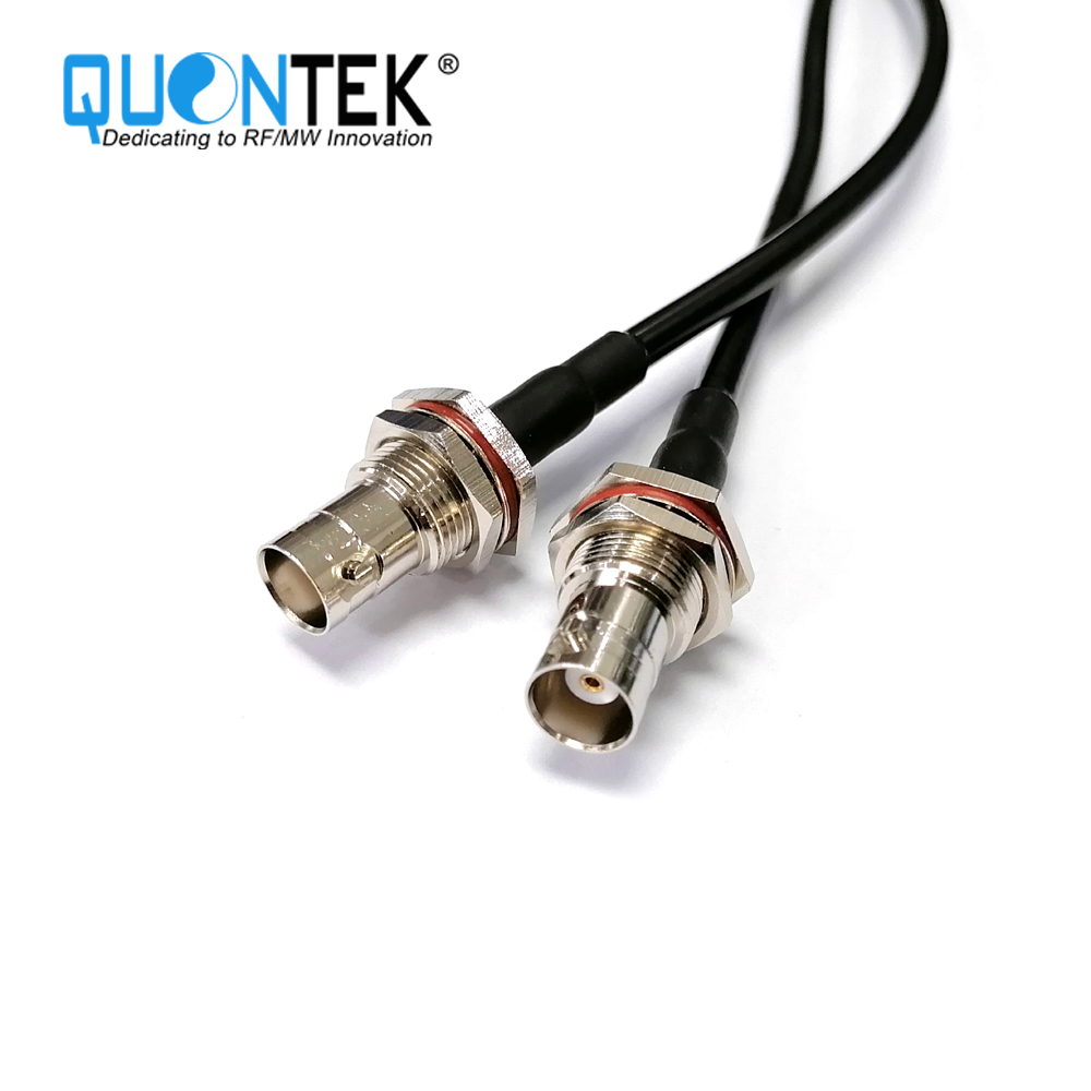 Standard Cable assembly,BNC female bulkhead mounted to SMA R/A Male