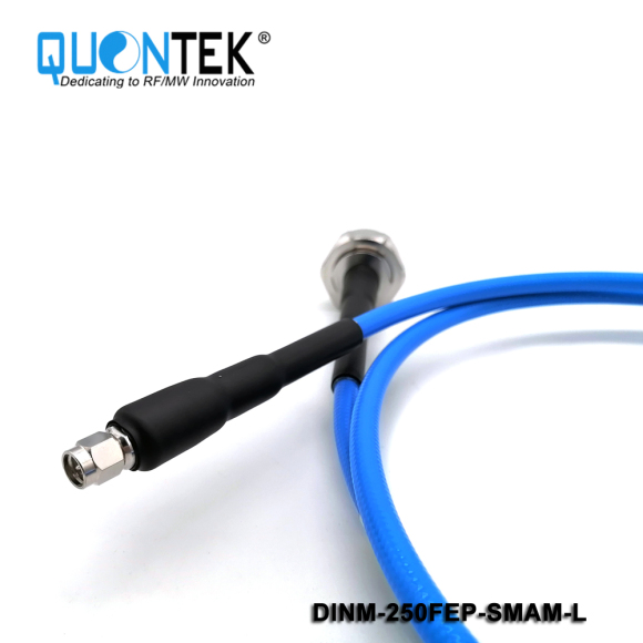 Low PIM Cable Assembly- DIN male to SMA male with .250" Cable,L=XXmm