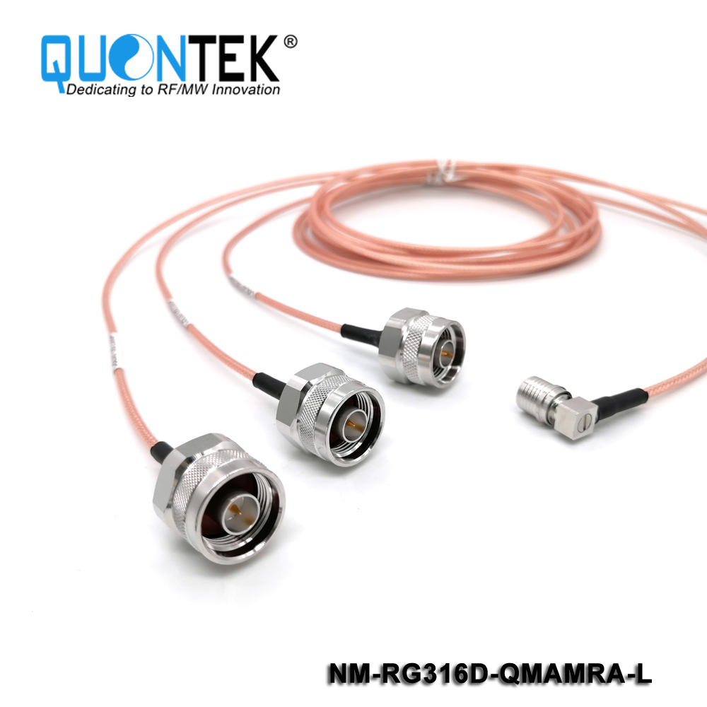 Cable Assembly,N male to QMA RA male with RG316D cable
